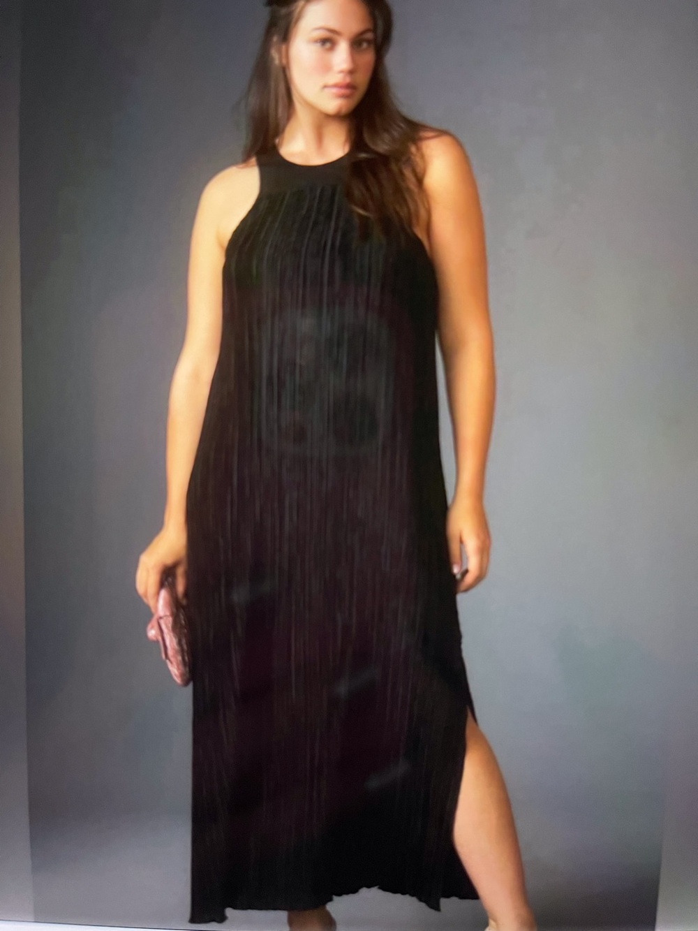 NWT Anthropologie Halter Plisse Maxi Dress, 1X